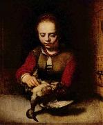 FABRITIUS, Carel Young Girl Plucking a Duck painting